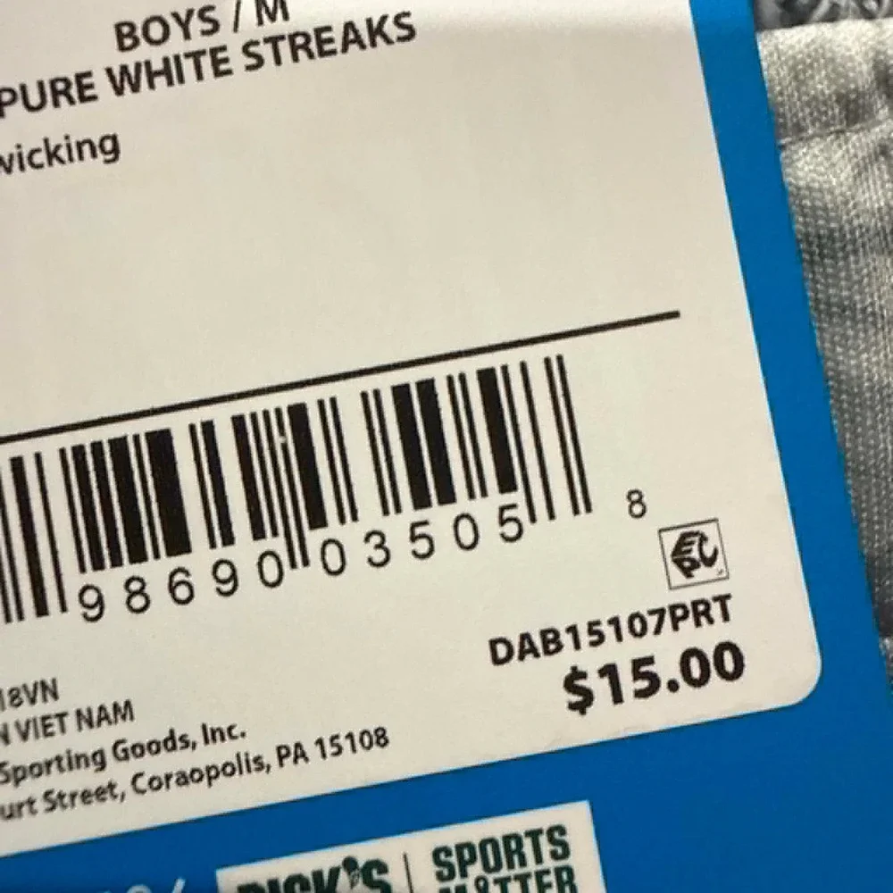 DSG Boys Performance Shorts White Streaks Grey White Size M 10-12 DAB15107PRT